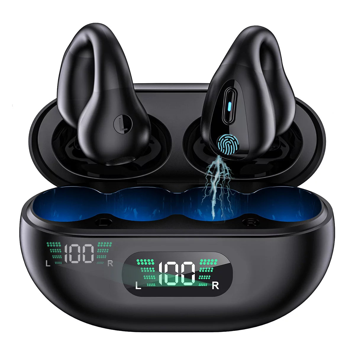 Open Ear Bluetooth Headphones Wireless Clip-on Earbuds for iPhone Android,Bluetooth 5.3 Sport Earbud for Running, Sports, Workouts, Business, Active Lifestyle