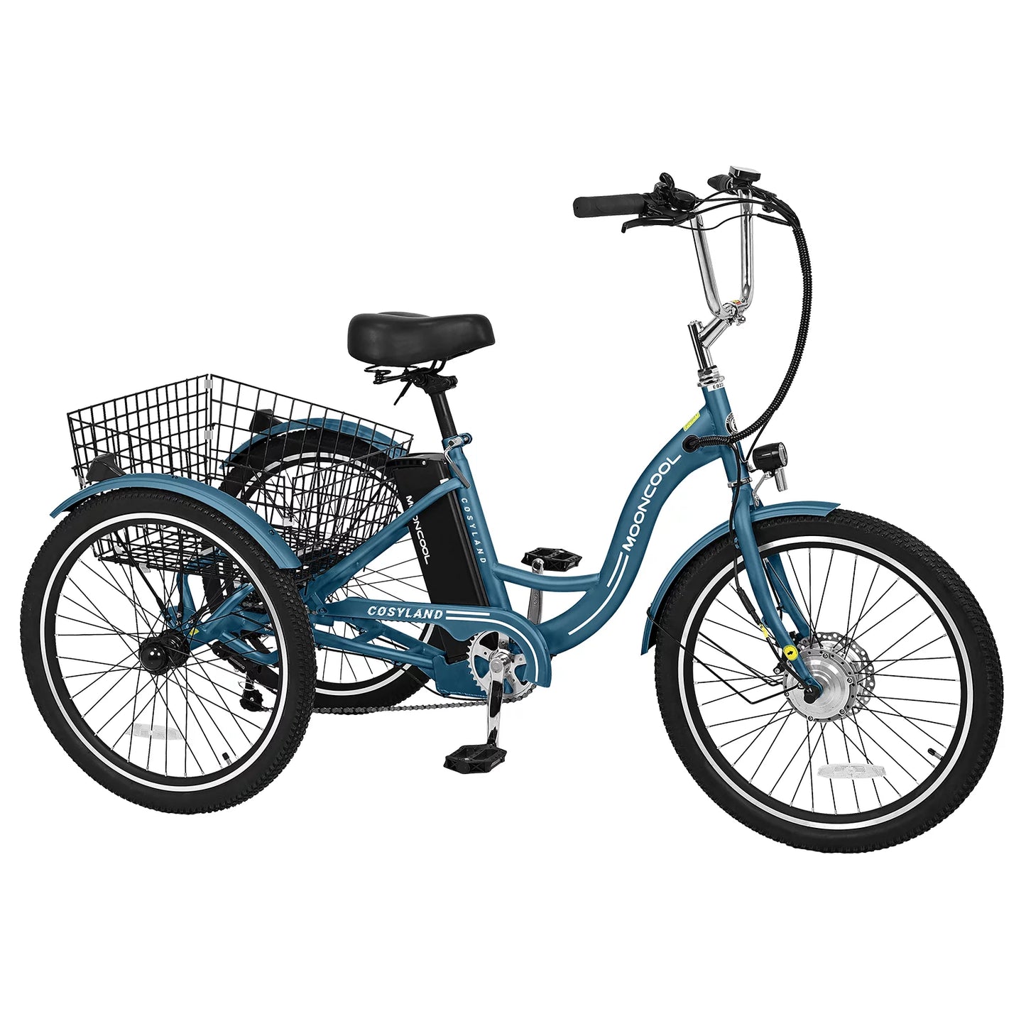 Electric Tricycle, 350W 36V 24 Inches 7 Speeds 3 Wheels Electric Bikes for Adults, Motorized Electric Trike Three Wheel Electric Bicycle