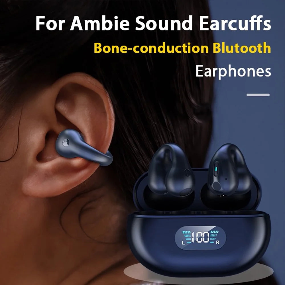 Open Ear Bluetooth Headphones Wireless Clip-on Earbuds for iPhone Android,Bluetooth 5.3 Sport Earbud for Running, Sports, Workouts, Business, Active Lifestyle