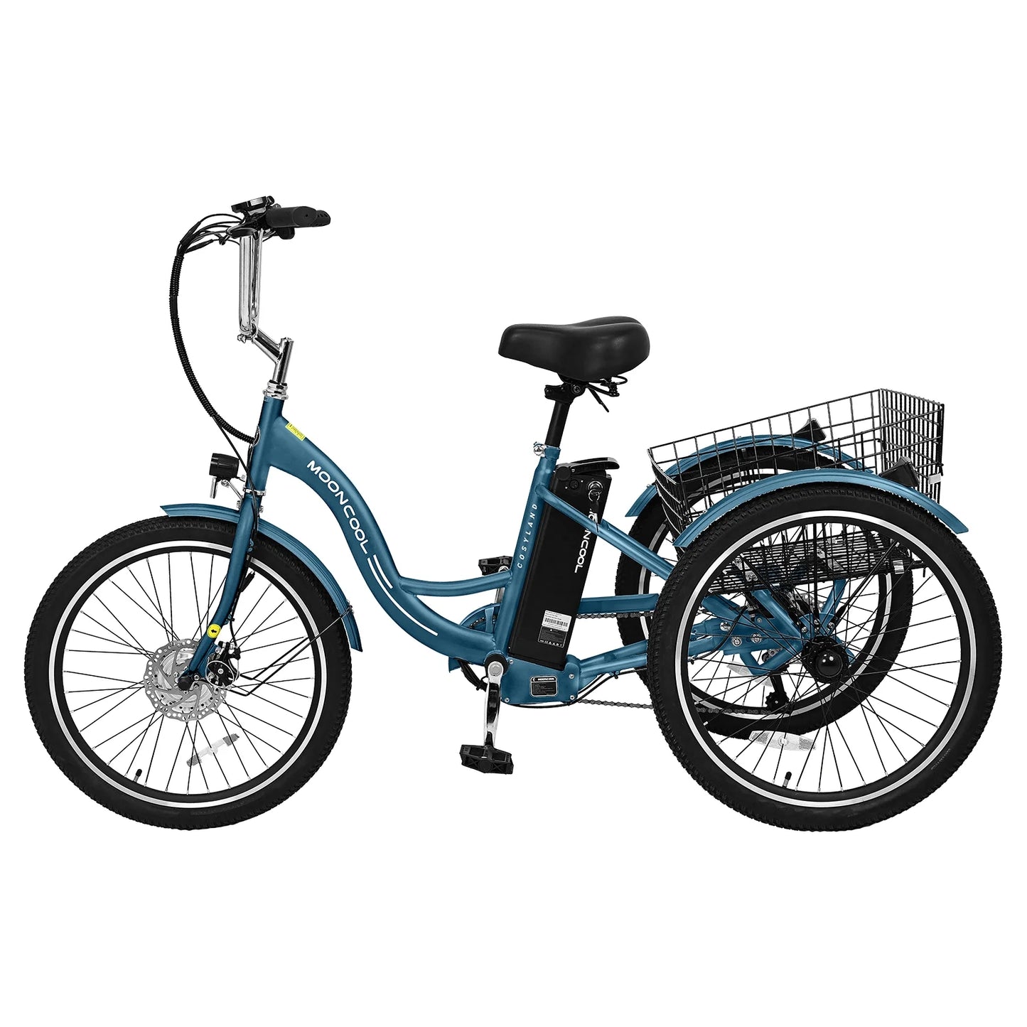Electric Tricycle, 350W 36V 24 Inches 7 Speeds 3 Wheels Electric Bikes for Adults, Motorized Electric Trike Three Wheel Electric Bicycle
