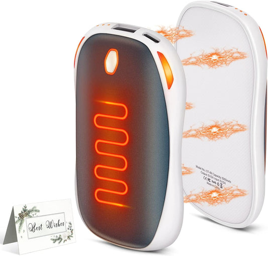 Upgraded 10000Mah Quick Charge 2 in 1 Hand Warmers Rechargeable Power Bank, Reusable Electric Portable Pocket Hands Heater Winter Warmer, 15 Hours Portable Heater Therapy Outdoors Warm Gifts