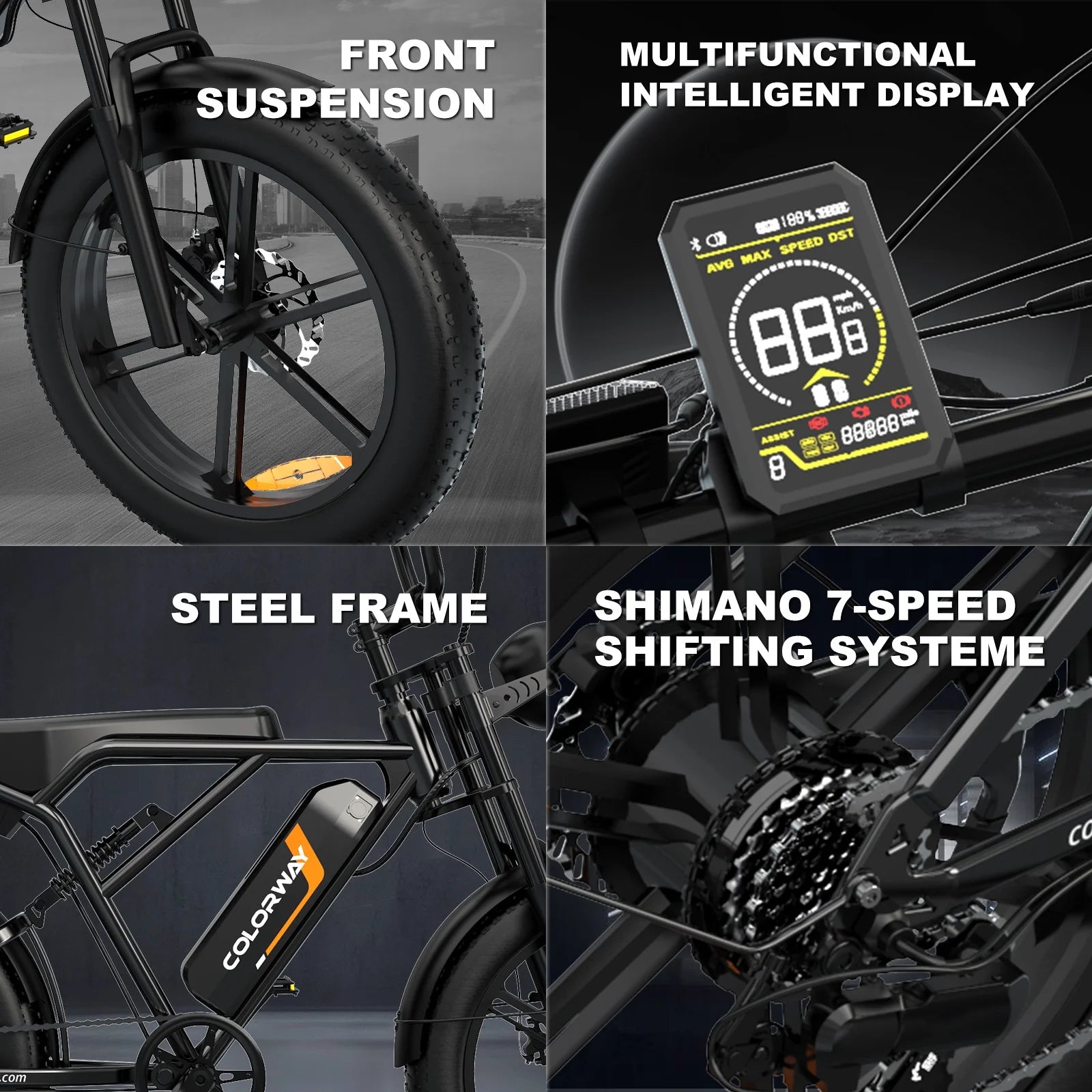 750W Electric Bike for Adults,20X4.0 Fat Tire Off-Road E Bike,48V/15Ah Battery Snow Beach Mountain Bike for Outdoor Cycling E Bike UL2849