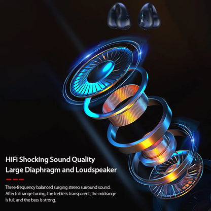Open Ear Bluetooth Headphones Wireless Clip-on Earbuds for iPhone Android,Bluetooth 5.3 Sport Earbud for Running, Sports, Workouts, Business, Active Lifestyle