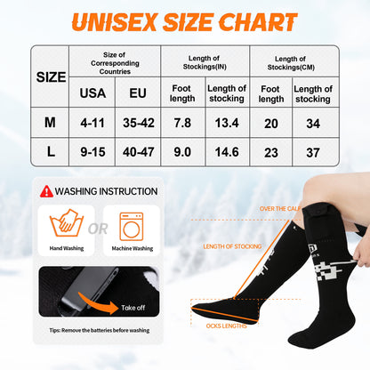 Electric Heated Socks for Men Women, 5000Mah Rechargeable Battery Heating Socks with App Control, Outdoor Skiing Hunting Riding Camping Hiking Warming Winter Socks 2 Pairs L